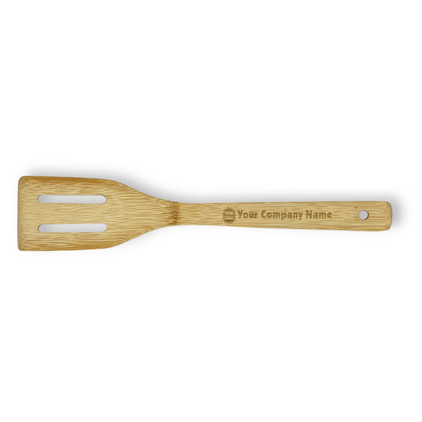 Custom Logo Bamboo Slotted Spatula - Single-Sided