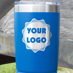 Logo 20 oz Stainless Steel Tumbler - Royal Blue - Double-Sided