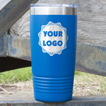 Logo 20 oz Stainless Steel Tumbler - Royal Blue - Single-Sided