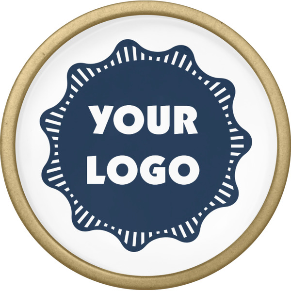 Logo Cabinet Knob - Gold - Front