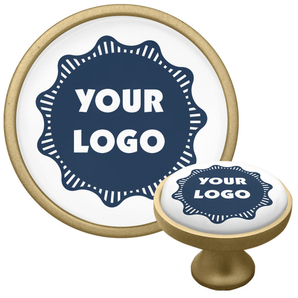 Logo Cabinet Knob - Gold - Multi Angle