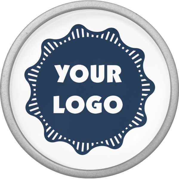 Logo Cabinet Knob - Nickel - Front