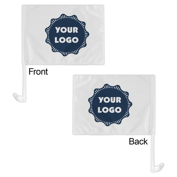 Logo Car Flag - 11" x 8" - Front & Back View