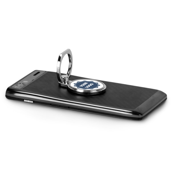 Logo Cell Phone Ring Stand & Holder - In Use