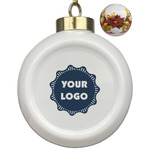 Logo Ceramic Ball Ornaments - Poinsettia Garland