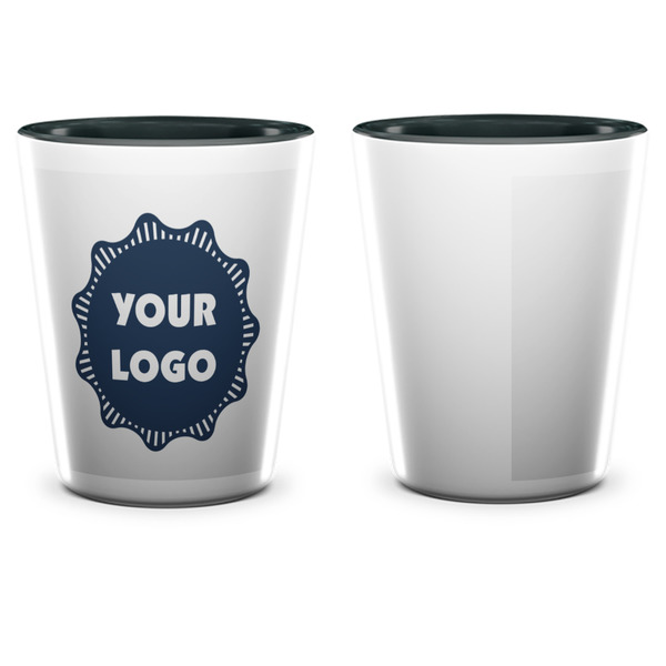 Logo Ceramic Shot Glass - Two Tone - Front & Back