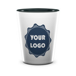Logo Ceramic Shot Glass - 1.5 oz - Two Tone - Set of 4
