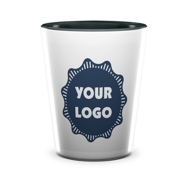Custom Logo Ceramic Shot Glass - 1.5 oz - Two Tone - Set of 4