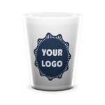 Logo Ceramic Shot Glass - 1.5 oz - White - Set of 4
