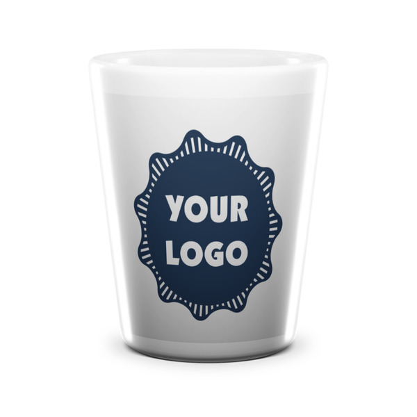 Logo Ceramic Shot Glass - White - Front