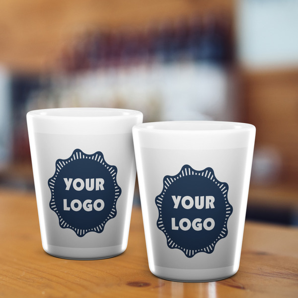 Logo Ceramic Shot Glass - White - Lifestyle