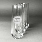 Logo Champagne Flute - Stemless - Laser Engraved - Set of 4