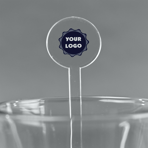 Custom Logo 7" Round Plastic Stir Sticks - Clear