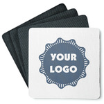 Logo Square Rubber Backed Coasters - Set of 4