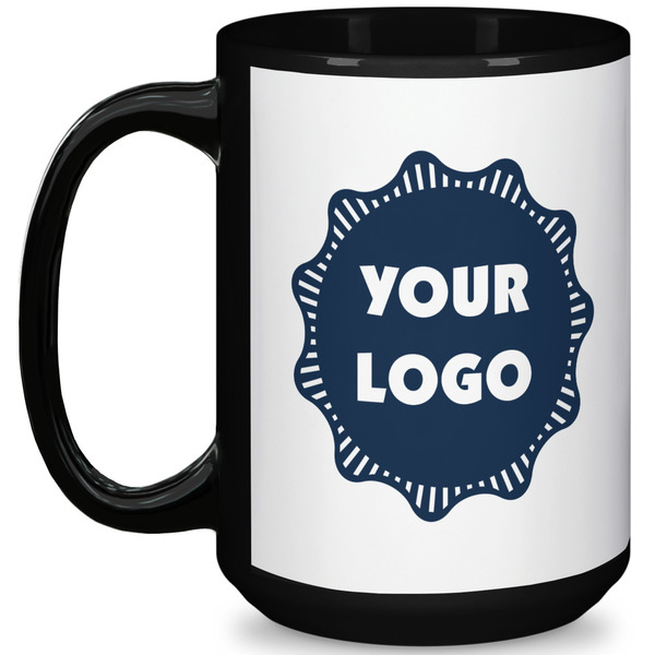 Custom Logo 15 oz Coffee Mug - Black