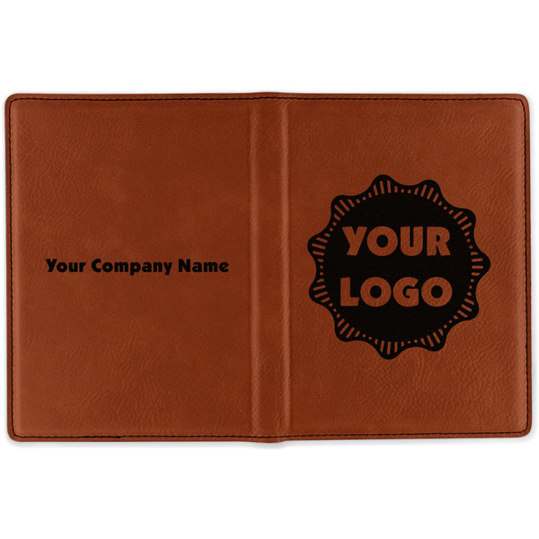 Logo Cognac Leather Passport Holder Outside Double Sided - Apvl