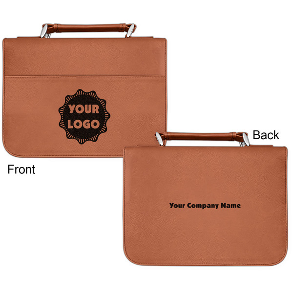 Logo Cognac Leatherette Bible Covers - Small Double Sided Approval