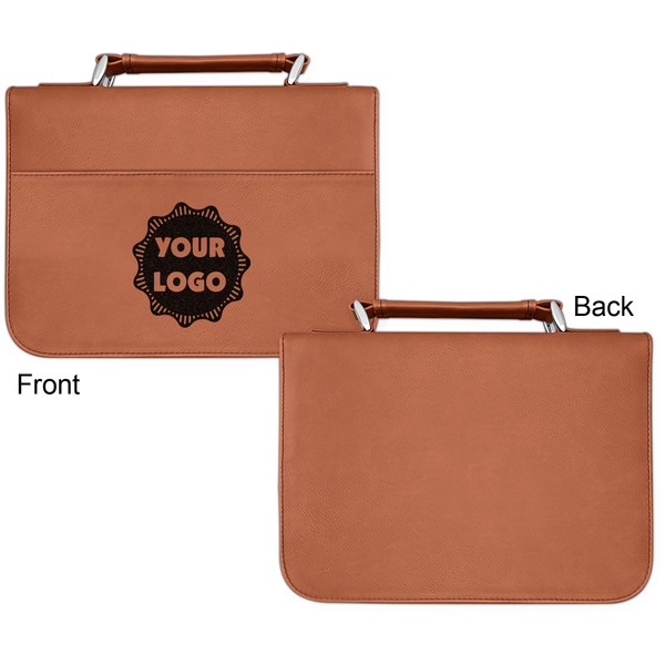 Logo Cognac Leatherette Bible Covers - Small Single Sided Approval