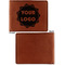 Logo Cognac Leatherette Bifold Wallets - Front and Back Single Sided - Apvl