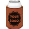 Logo Cognac Leatherette Can Sleeve - Single Front