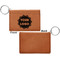 Logo Cognac Leatherette Keychain ID Holders - Front Apvl