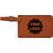 Logo Cognac Leatherette Luggage Tags
