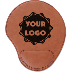 Logo Leatherette Mouse Pad with Wrist Support