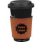 Logo Cognac Leatherette Mug Sleeve - Front