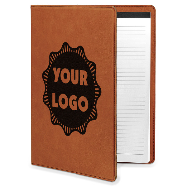 Custom Logo Leatherette Portfolio with Notepad - Large - Single-Sided