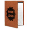 Logo Cognac Leatherette Portfolios with Notepad - Large - Main
