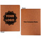 Logo Cognac Leatherette Portfolios with Notepad - Small - Double Sided- Apvl