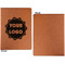 Logo Cognac Leatherette Portfolios with Notepad - Small - Single Sided- Apvl