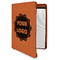 Logo Cognac Leatherette Zipper Portfolios with Notepad - Main