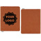 Logo Cognac Leatherette Zipper Portfolios with Notepad - Single Sided - Apvl