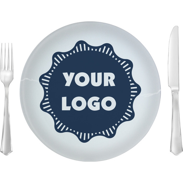 Custom Logo Glass Lunch / Dinner Plate 10" -  Single