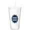 Logo Double Wall Tumbler with Straw - Front