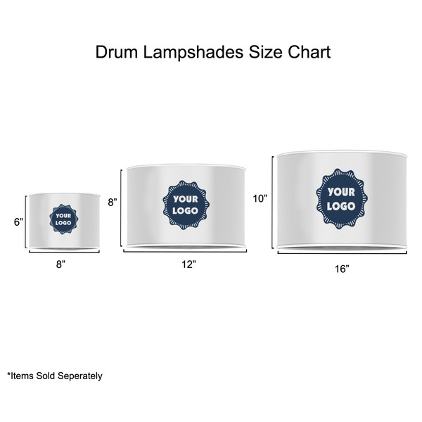 Logo Drum Lampshades - Sizing Chart