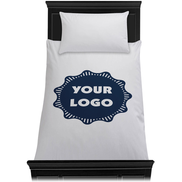 Logo Duvet Cover - Twin - On Bed - No Prop