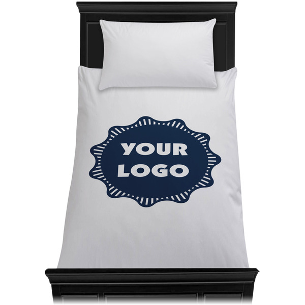 Logo Duvet Cover - Twin XL - On Bed - No Prop