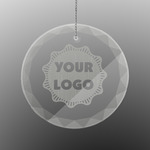 Logo Engraved Glass Ornament - Round