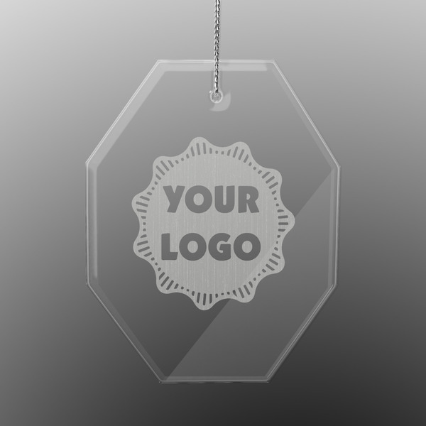 Custom Logo Engraved Glass Ornament - Octagon