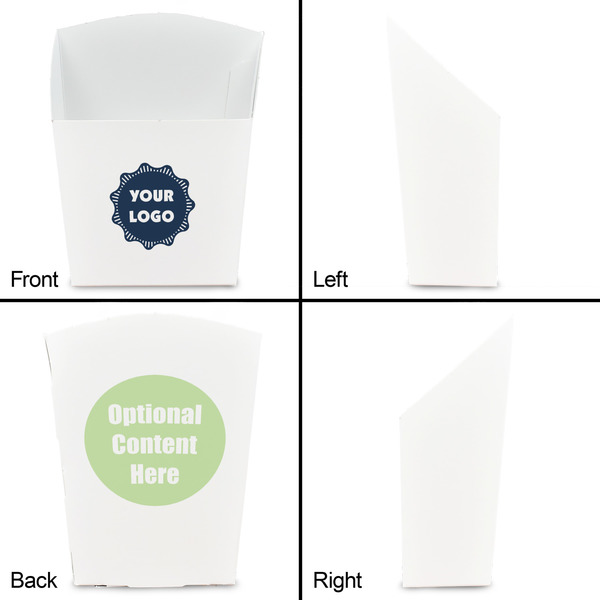 Logo French Fry Favor Box - Front & Back View
