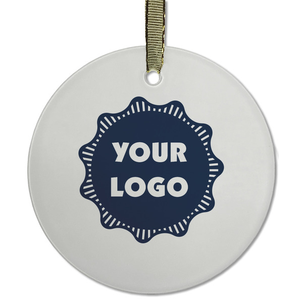 Custom Logo Flat Glass Ornament - Round