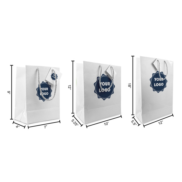 Logo Gift Bags - All Sizes - Dimensions