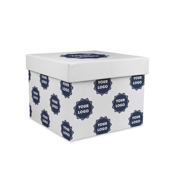 Custom Logo Gift Box with Lid - Canvas Wrapped - Medium