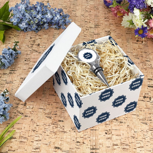 Logo Gift Boxes with Lid - Canvas Wrapped - Medium - In Context