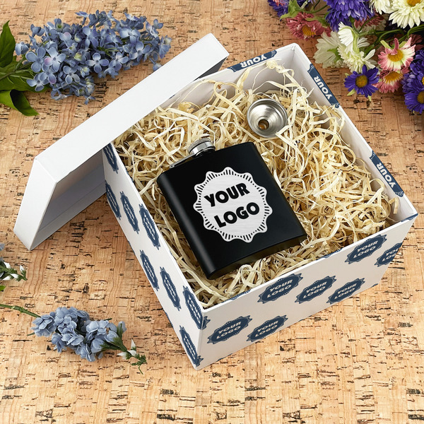 Logo Gift Boxes with Lid - Canvas Wrapped - X-Large - In Context