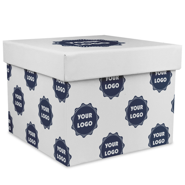 Custom Logo Gift Box with Lid - Canvas Wrapped - XX-Large