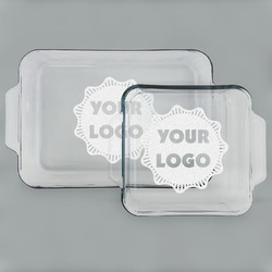 Logo Glass Baking & Cake Dish Set - 13in x 9in & 8in x 8in