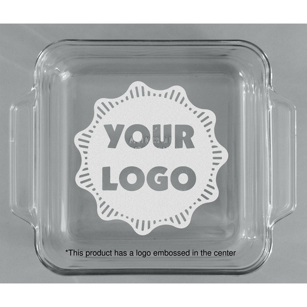 Logo Glass Cake Dish - 8"x8" - Approval
